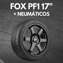 JUEGO DE LLANTAS FOX PF1 BLACK 17" + NEUMÁTICOS