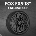 JUEGO DE LLANTAS FOX FX9 18" NEGRO BRILLO + NEUMÁTICOS
