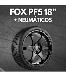JUEGO DE LLANTAS FOX PF5 BLACK 18" + NEUMÁTICOS