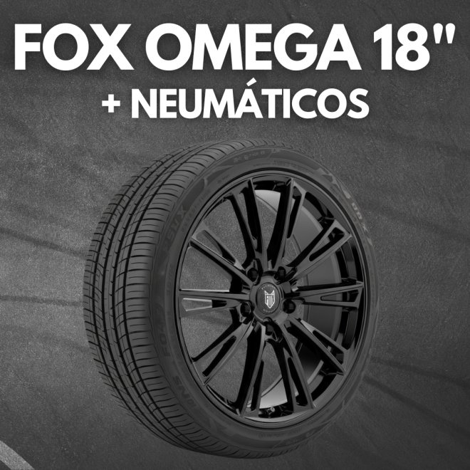 JUEGO DE LLANTAS FOX OMEGA EN 18" + NEUMÁTICOS