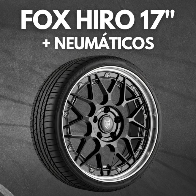 JUEGO DE LLANTAS FOX HIRO 17" + NEUMÁTICOS