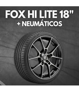 JUEGO DE LLANTAS FOX HI-LITE 18" BLACK + NEUMÁTICOS