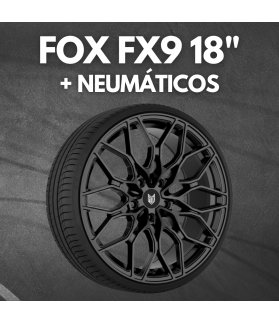JUEGO DE LLANTAS FOX FX9 18" NEGRO BRILLO + NEUMÁTICOS