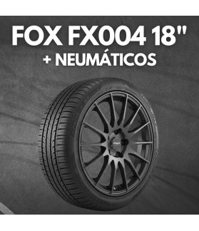JUEGO DE LLANTAS FOX FX004 BLACK 18" + NEUMÁTICOS