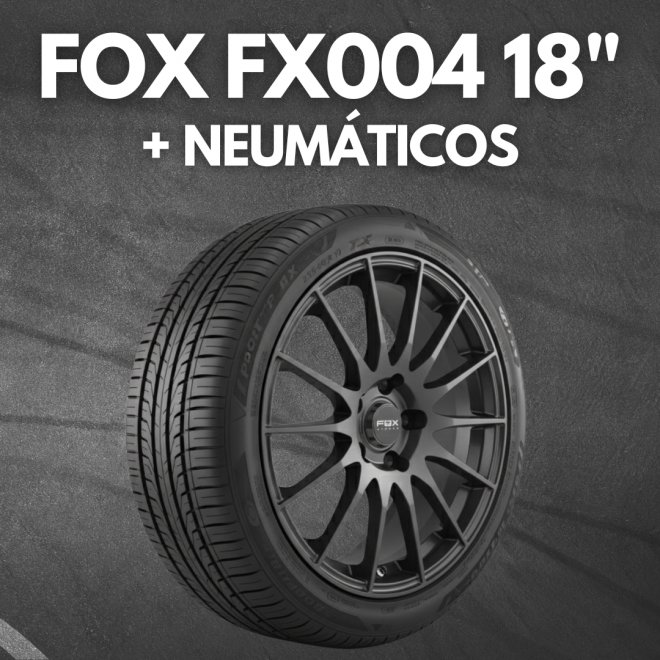 JUEGO DE LLANTAS FOX FX004 BLACK 18" + NEUMÁTICOS