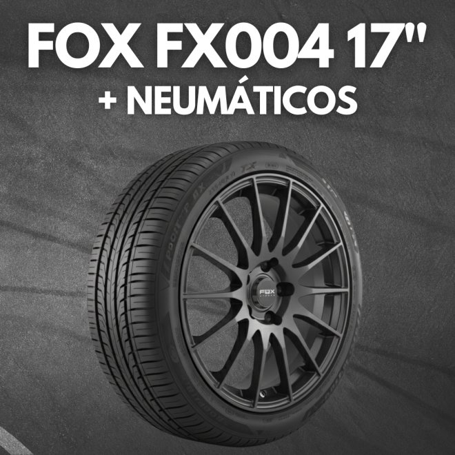 PACK LLANTAS FOX FX004 EN 17 NEGRO BRILLO