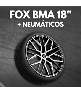 JUEGO DE LLANTAS FOX BMA BLACK POLISHED 18" + NEUMÁTICOS