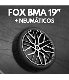 JUEGO DE LLANTAS FOX BMA BLACK POLISH 19" + NEUMÁTICOS