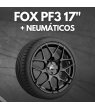 JUEGO DE LLANTAS FOX PF3 BLACK 17" + NEUMÁTICOS