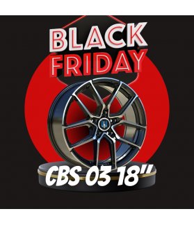 LLANTAS CBS 03 NEGRA PULIDA + NEUMÁTICOS 18"