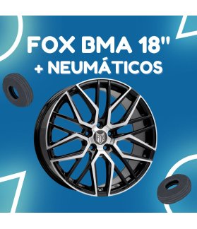 JUEGO DE LLANTAS FOX BMA BLACK POLISHED 18" + NEUMÁTICOS
