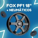 JUEGO DE LLANTAS FOX PF1 BLACK 18" + NEUMÁTICOS