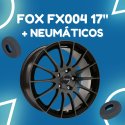 JUEGO DE LLANTAS FOX FX004 BLACK 17" + NEUMÁTICOS