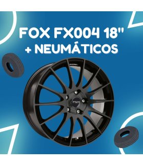 JUEGO DE LLANTAS FOX FX004 BLACK 18" + NEUMÁTICOS