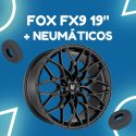 JUEGO DE LLANTAS FOX FX9 19" NEGRO BRILLO + NEUMÁTICOS