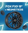 JUEGO DE LLANTAS FOX FX9 19" NEGRO BRILLO + NEUMÁTICOS
