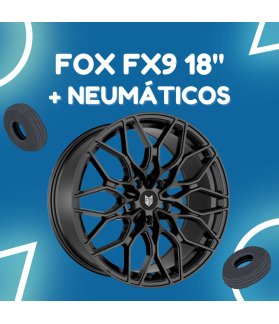 JUEGO DE LLANTAS FOX FX9 18" NEGRO BRILLO + NEUMÁTICOS