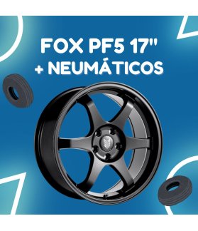 JUEGO DE LLANTAS FOX PF5 BLACK 17" + NEUMÁTICOS