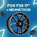 JUEGO DE LLANTAS FOX FX5 BLACK POLISHED 17" + NEUMÁTICOS