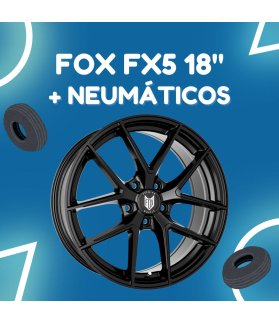 JUEGO DE LLANTAS FOX FX5 GLOSS BLACK 18" + NEUMÁTICOS