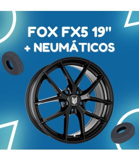 JUEGO DE LLANTAS FOX FX5 GLOSS BLACK 19" + NEUMÁTICOS
