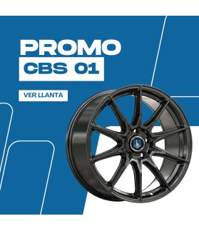 JUEGO DE LLANTAS CBS 01 NEGRO BRILLO + NEUMÁTICOS EN 18"
