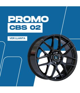 JUEGO DE LLANTAS CBS 02 NEGRA BRILLO + NEUMÁTICOS EN 18"
