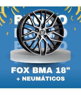 JUEGO DE LLANTAS FOX BMA BLACK POLISHED 18" + NEUMÁTICOS