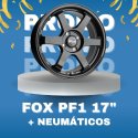 JUEGO DE LLANTAS FOX PF1 BLACK 17" + NEUMÁTICOS