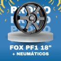 JUEGO DE LLANTAS FOX PF1 BLACK 18" + NEUMÁTICOS