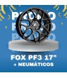 JUEGO DE LLANTAS FOX PF3 BLACK 17" + NEUMÁTICOS