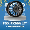 JUEGO DE LLANTAS FOX FX004 BLACK 17" + NEUMÁTICOS