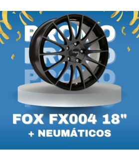 JUEGO DE LLANTAS FOX FX004 BLACK 18" + NEUMÁTICOS