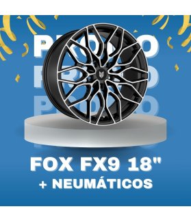 JUEGO DE LLANTAS FOX FX9 18" NEGRO BRILLO + NEUMÁTICOS