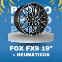 JUEGO DE LLANTAS FOX FX9 19" NEGRO BRILLO + NEUMÁTICOS