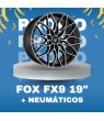 JUEGO DE LLANTAS FOX FX9 19" NEGRO BRILLO + NEUMÁTICOS