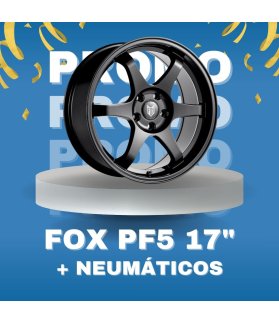 JUEGO DE LLANTAS FOX PF5 BLACK 17" + NEUMÁTICOS
