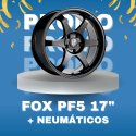JUEGO DE LLANTAS FOX PF5 BLACK 17" + NEUMÁTICOS