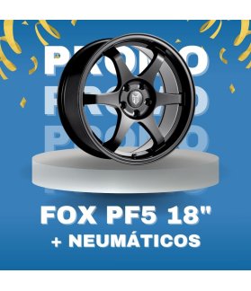 JUEGO DE LLANTAS FOX PF5 BLACK 18" + NEUMÁTICOS